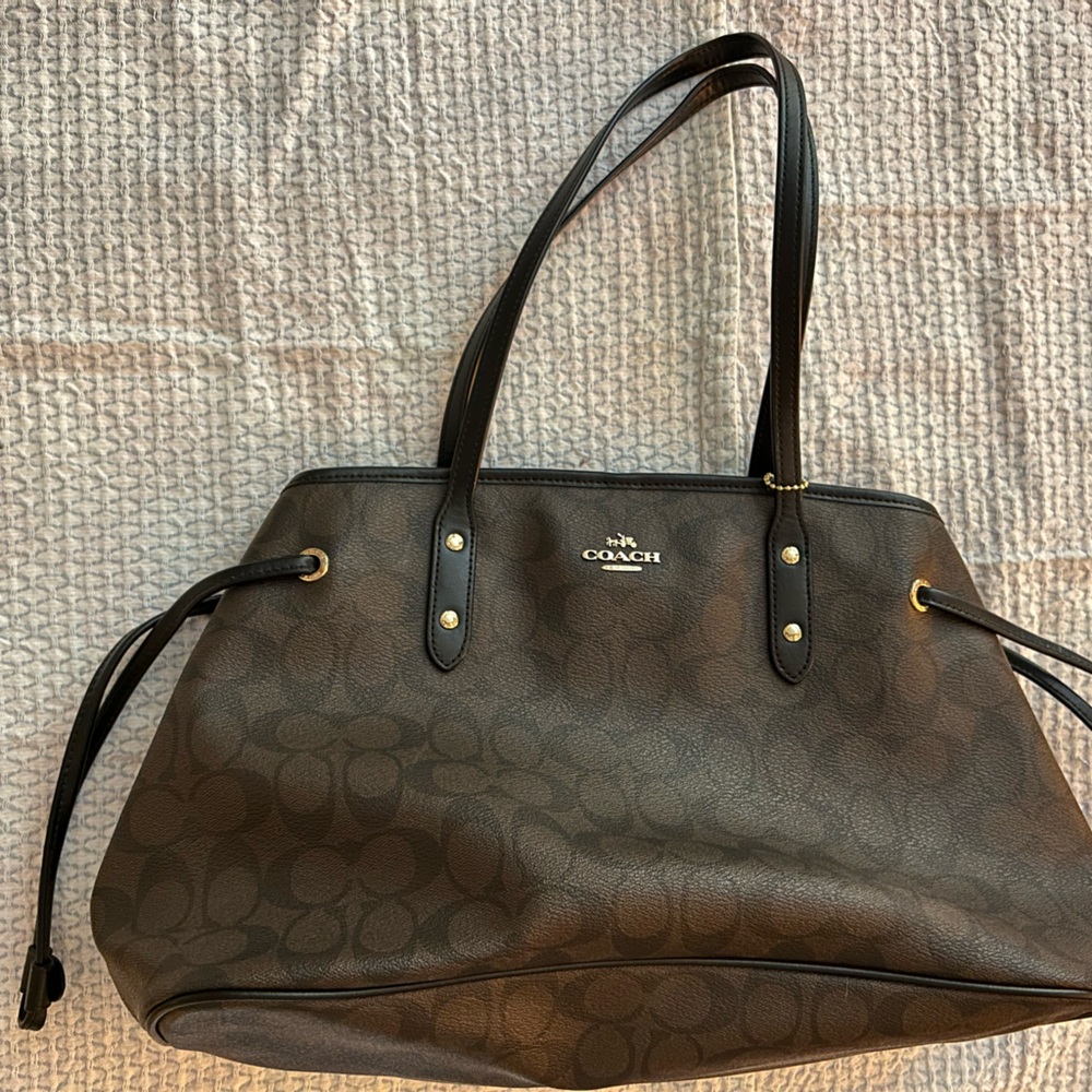 Coach Signature Brown and Black Tote